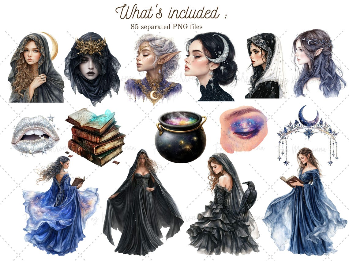 Graphics Fae Watercolor Night Fae Darkness Clipart, Gothic Fae, Fantasy Fairy ...