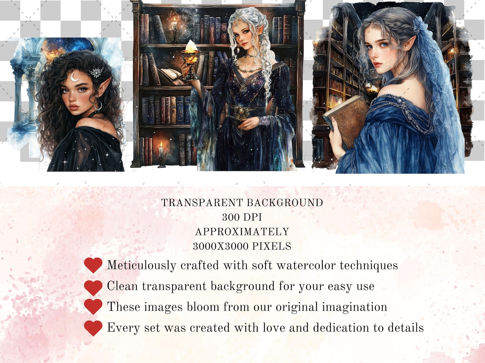Graphics Fae Watercolor Night Fae Darkness Clipart, Gothic Fae, Fantasy Fairy ...