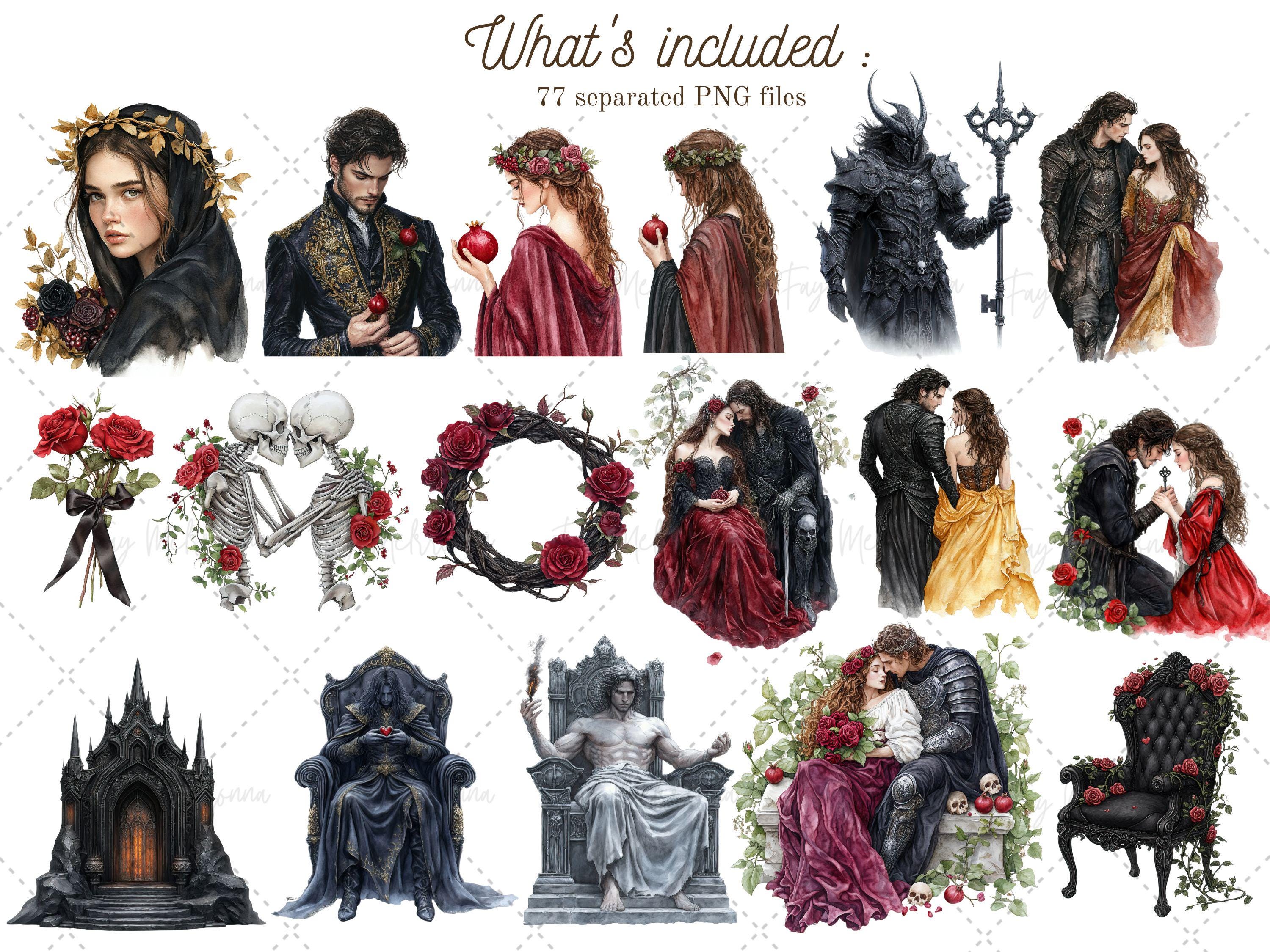 Watercolor Dark Bloom Love Eternal Clipart, Greek Gods Love Couple Clip ...