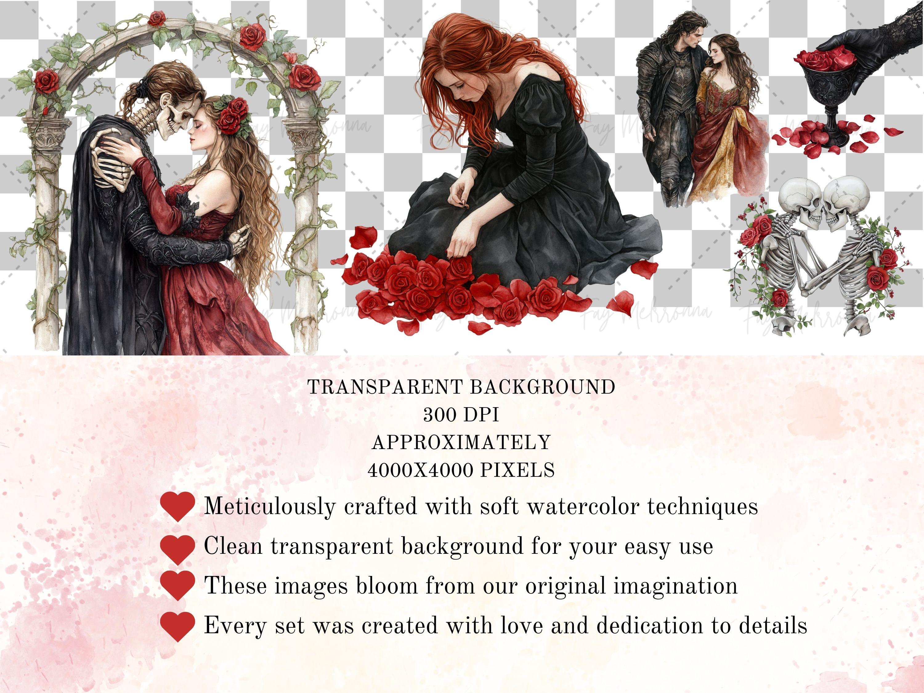 Watercolor Dark Bloom Love Eternal Clipart, Greek Gods Love Couple Clip ...