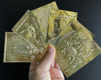 Mixed Golden Yants Talisman bringen Reichtum Erfolg Glück in Liebe Schutz (Größe 9,50 x 6,50 cm)