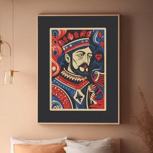 King Of Heart, Digital Download Matisse Style King Poster, Modern Art, Trendy Decor, Aesthetic poster
