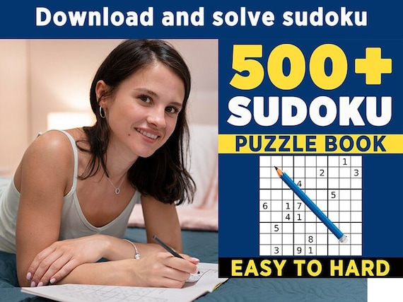 500+Sudoku Puzzle Book, Easy To Hard, 252 Pages, Digital Download