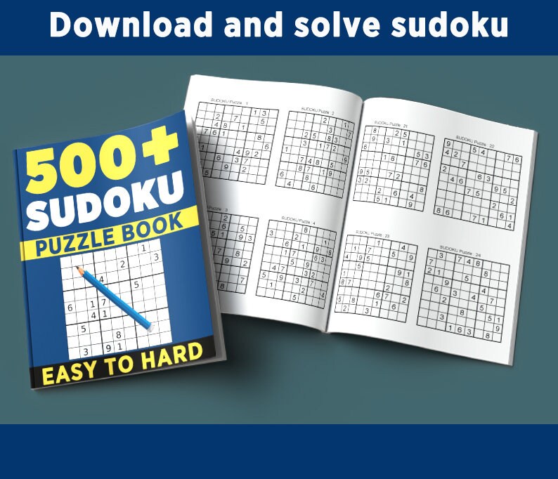 500+Sudoku Puzzle Book, Easy To Hard, 252 Pages, Digital Download image 5