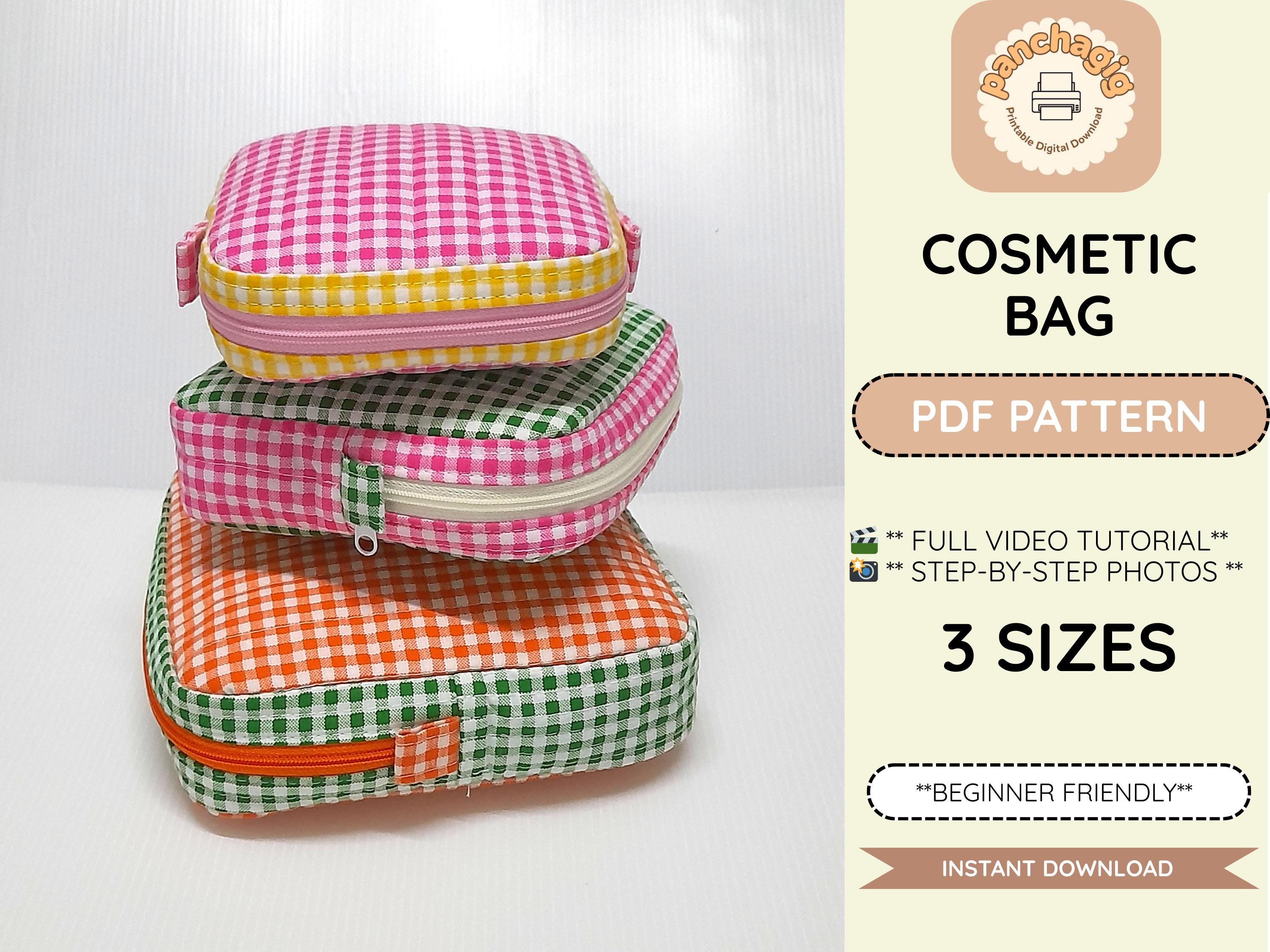 Easy Makeup Bag Pattern in 3 Sizes, PDF Sewing Template With Video ...