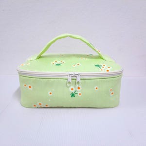 Naaipatroon rond vierkant zakje, eenvoudig pdf-make-uptasje met stapsgewijze foto's en video