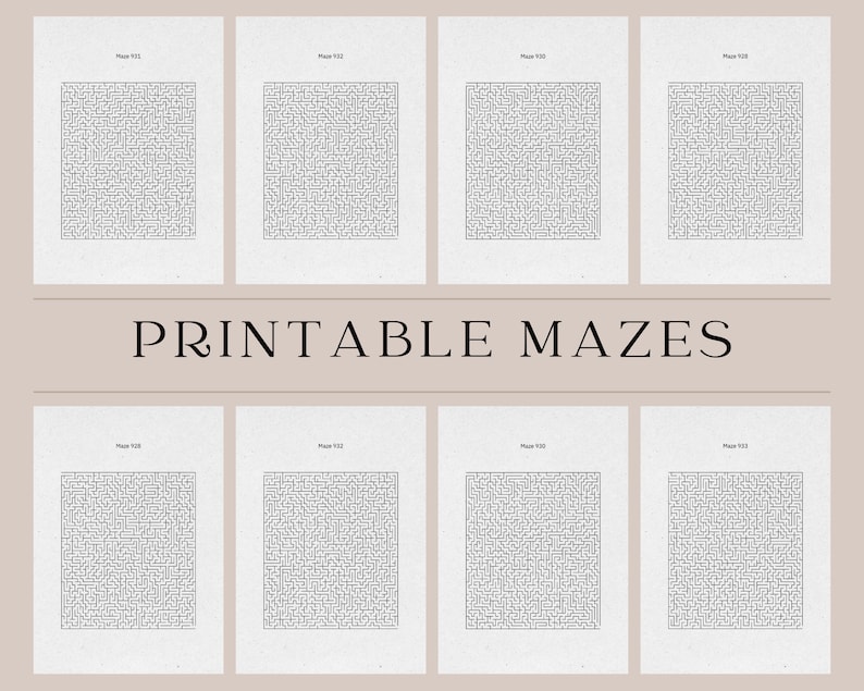 Printables Mazes for Adults and Teens, 1000 Mazes 1000 PAGES, Instant ...
