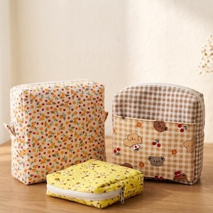 Zipper Pouch Sewing Pattern PDF, Small Travel Makeup Bag Pattern, Step-by-Step DIY Tutorial, 3Sizes