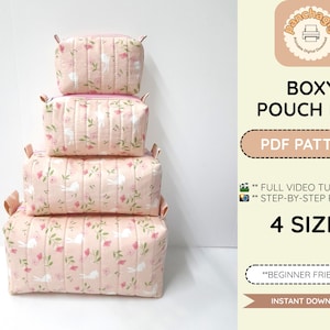 Eenvoudig boxy-ritstaspatroon, pdf-naaihandleiding in 4 maten, beginnersvriendelijk