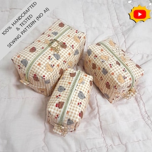 No Binding Fully Lined 3sizes Pouch Bag Sewing Pattern Video Picture Instruction
