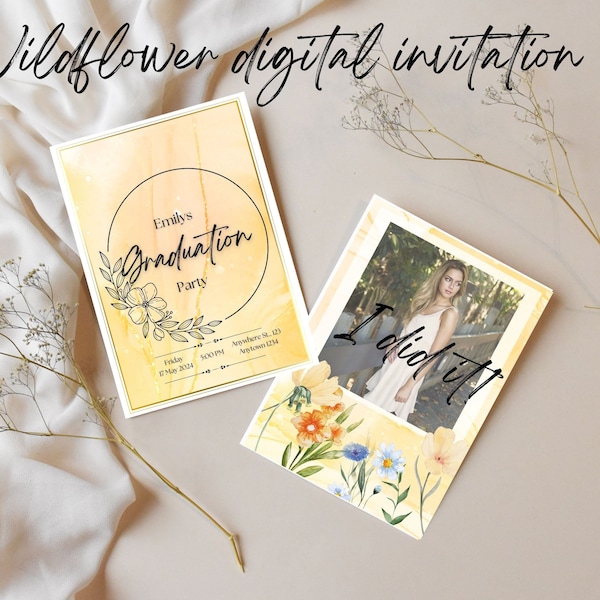 wildflower graduation announcement | graduation | university | school | digital invitation | printable invitation | digitale Einladung