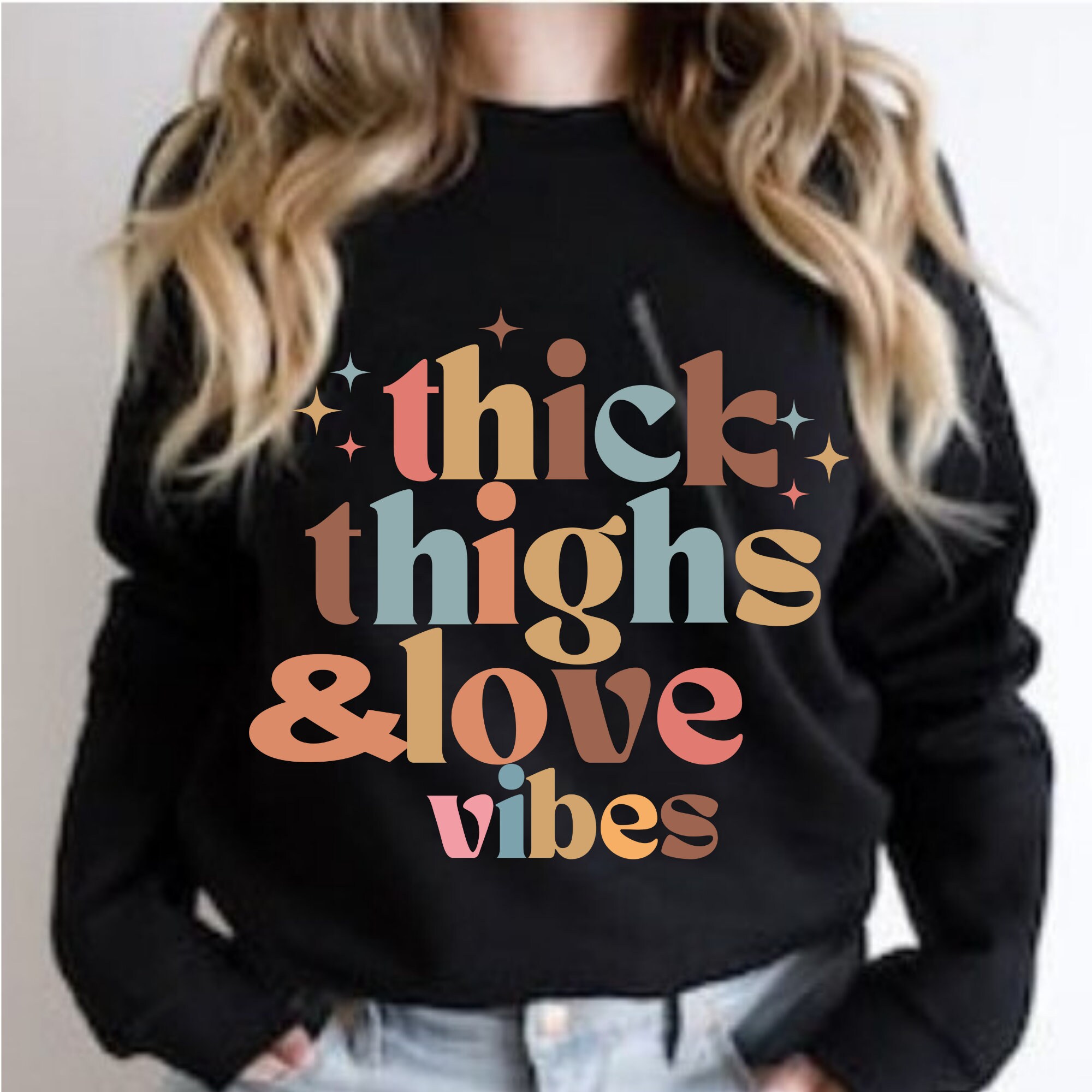 Thick Thighs and Love Vibes Svg Png, Valentine Vibes Svg, Funny ...