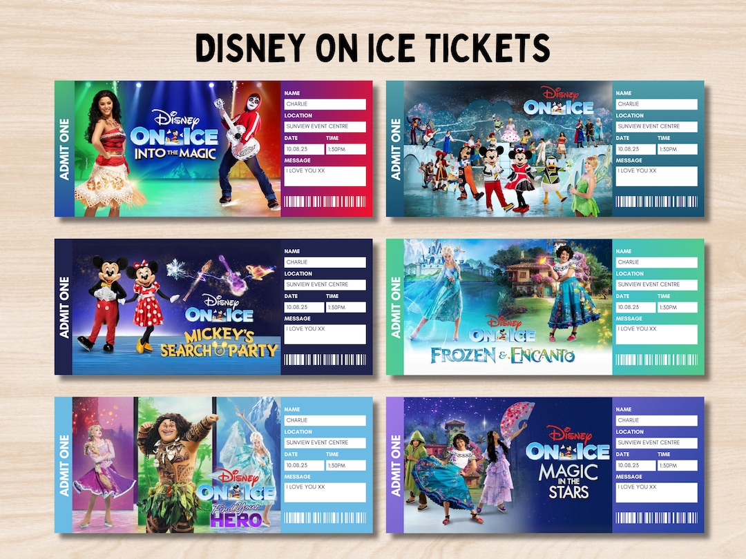 DISNEYONICE SHOW Editable Ticket Surprise Event Reveal Gift Template
