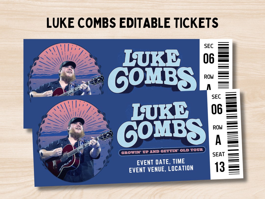 Luke Combs Tour 2024 Ticket, Growin' up and Gettin' Old Tour, Luke