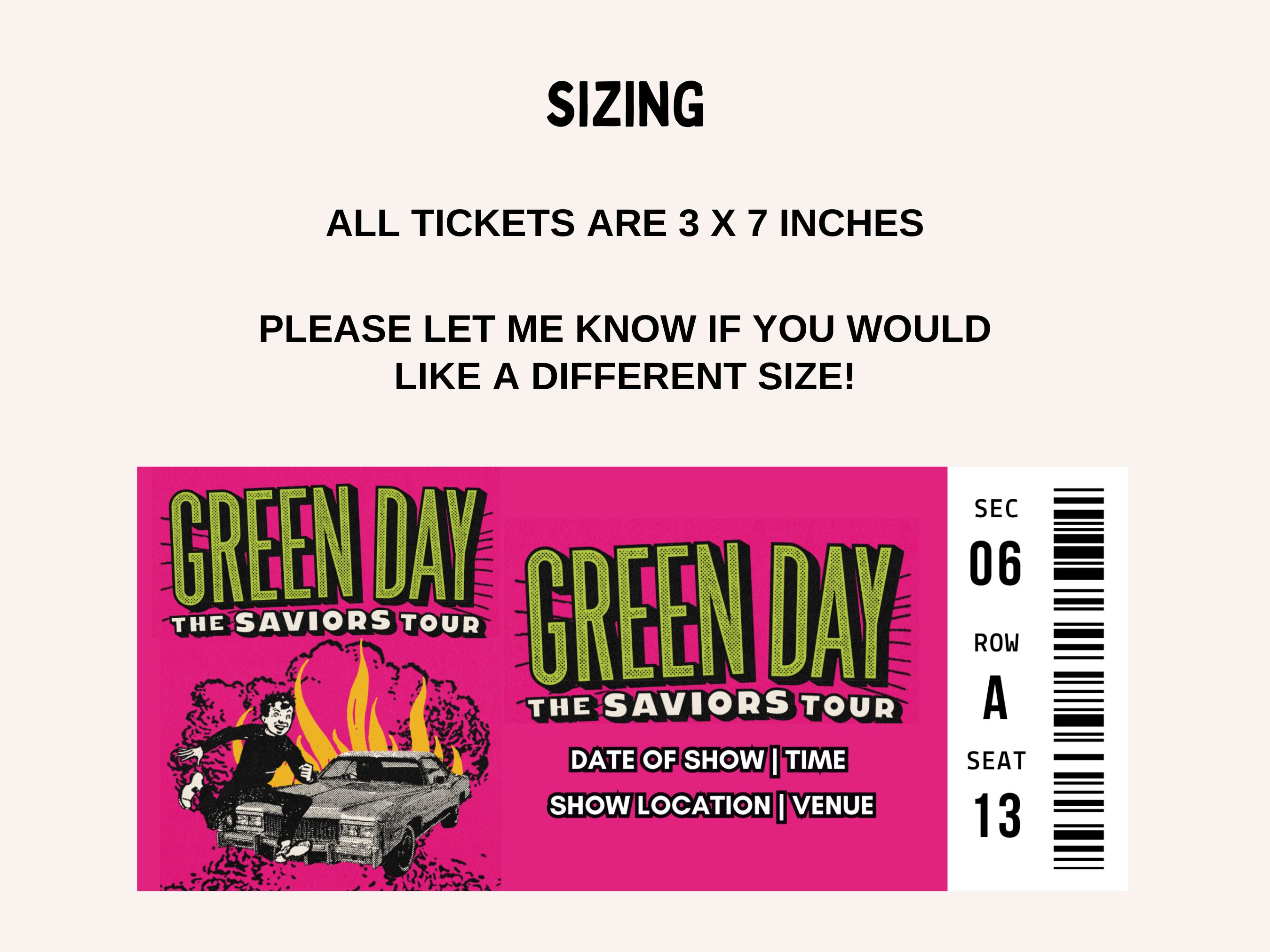 Green Day 2024 Tour the Saviors Tour Ticket Green Day Etsy Australia