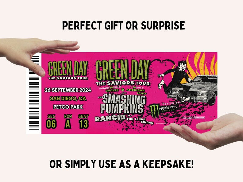 Green Day 2024 Tour The Saviors Tour Ticket Green Day Etsy 日本