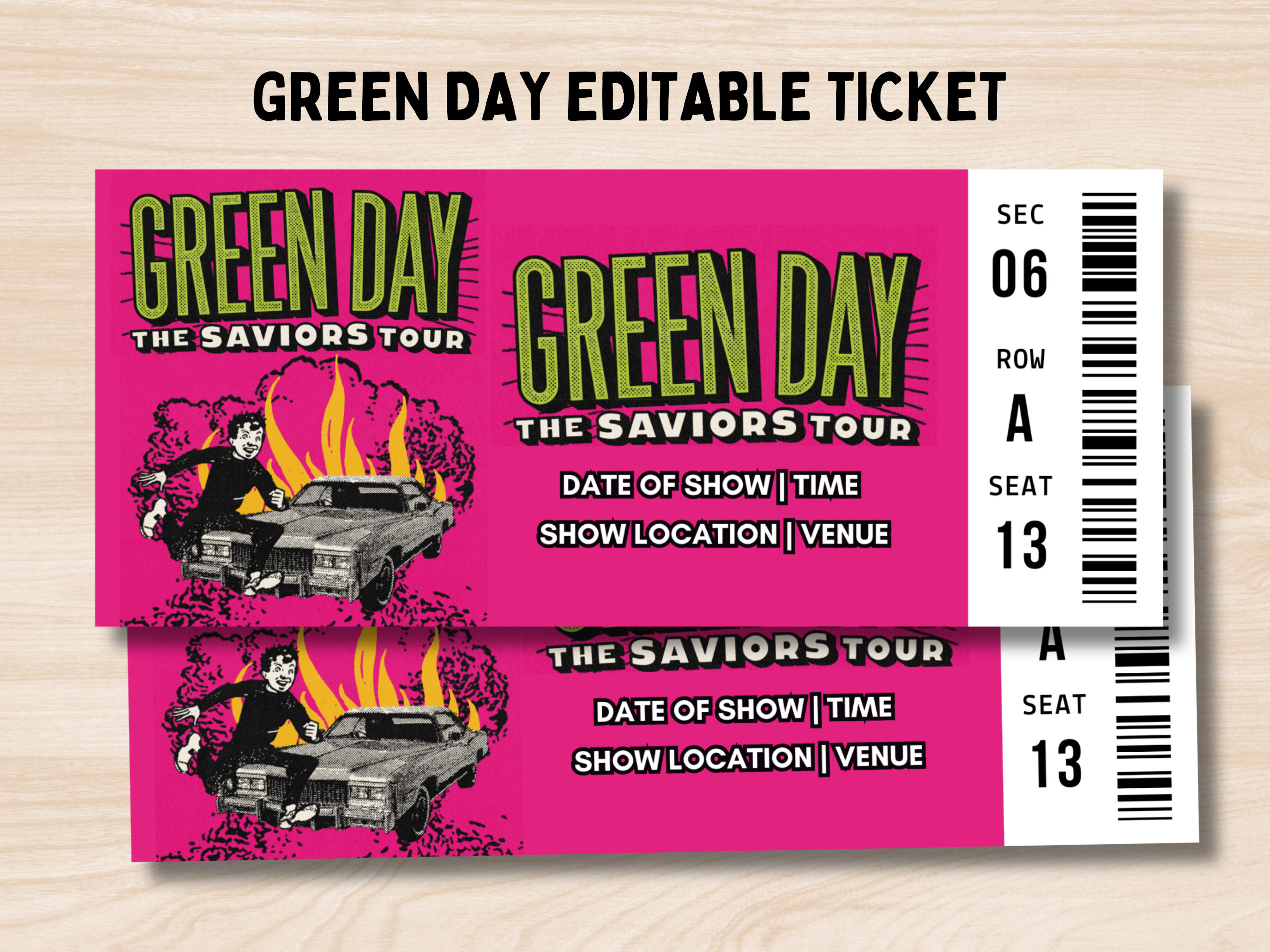 Green Day 2024 Tour the Saviors Tour Ticket Green Day Etsy Australia