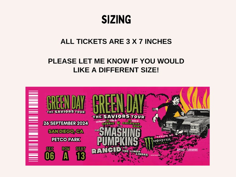 Green Day 2024 Tour, the Saviors Tour Ticket, Green Day Concert Ticket