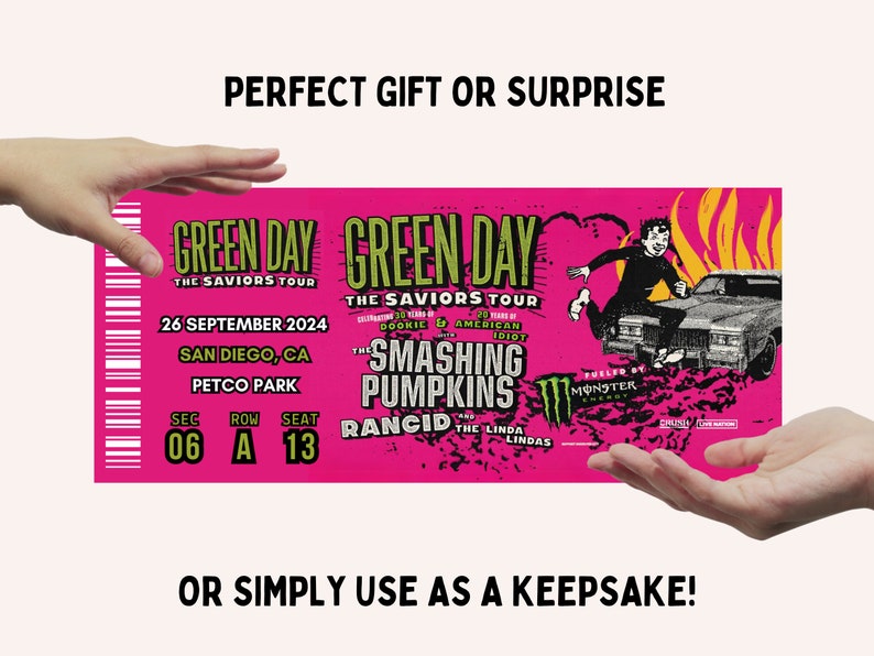Green Day 2024 Tour the Saviors Tour Ticket Green Day Etsy Hong Kong