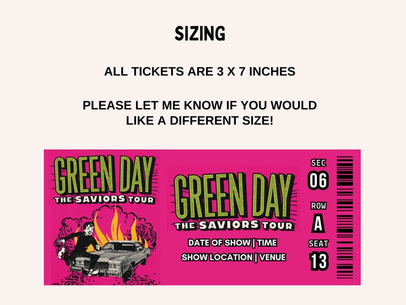 Green Day 2025 Tour the Saviors Tour Ticket Green Day Etsy Ireland