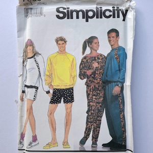 80s Unisex Running Jumper & Pullover Pants or Shorts Sewing Pattern, Joggers Sweatpants Pants Pattern, Size XS-XL, Uncut