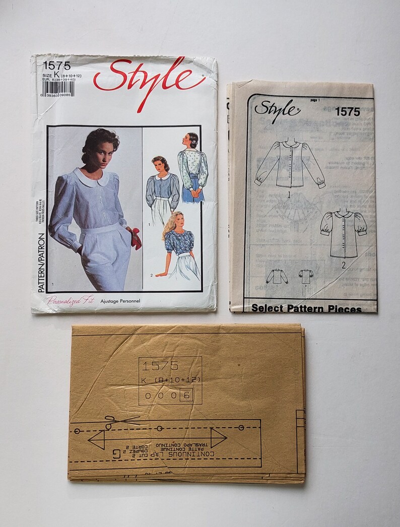 80s Vintage Romantic Oxford Poet Style Shirt Sewing Pattern, Style 1575 ...