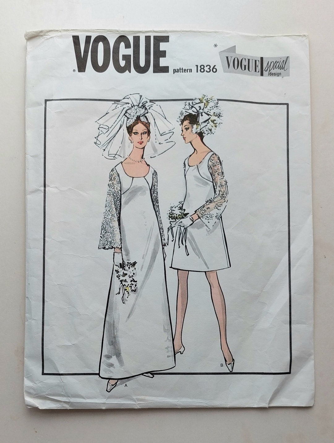 60s Vogue 1836 Wedding Bridesmaid Dress Sewing Pattern, Vogue Special Design, Short & Long Bridal Gown, Size 14, Bust 34 - Etsy 60s Vogue 1836 Wedding Bridesmaid Dress Sewing Pattern, Vogue Special Design, Short & Long Bridal Gown, Size 14, Bust 34 - Etsy