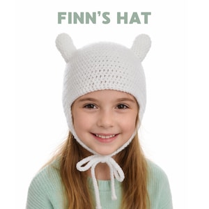 White Hero Hat Crochet Pattern PDF, Bear Ear Hood Tutorial (Digital Download)