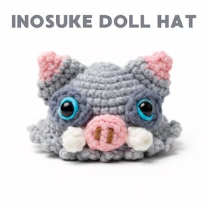 Insosuke Boar Pattern Crochet Doll Inosuke Hat Pattern PDF, Boar Head Beanie From Demon ...