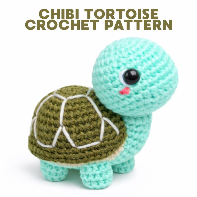 Chibi Tortoise Crochet Pattern, Kawaii Amigurumi Turtle Toy (PDF ...
