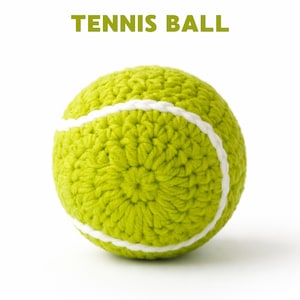 Mönster för virkade tennisbollar, guide till husdjursleksaker (PDF-mönster)