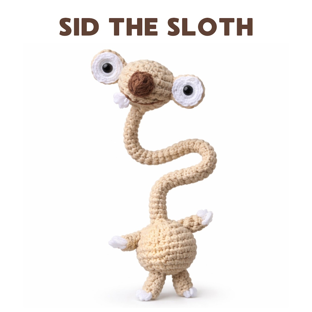 Sid the Sloth Crochet Pattern PDF, Long Neck Amigurumi Animal Tutorial ...