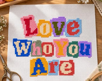 Love What You Do Cross Stitch Pattern, Ransom Note Quote PDF