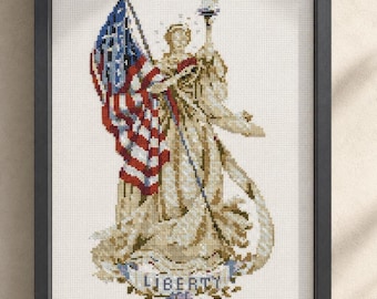 The Lady of the Flag Liberty Cross Stitch Pattern 100x194 (Pattern Keeper Compatible)