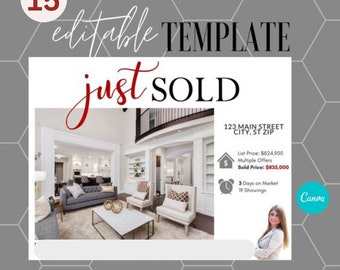 Plantillas editables para redes sociales de bienes raíces con subtítulos (PDF)