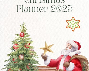 Planificador navideño 2025 / Organizador de fiestas, seguimiento de presupuesto, lista de regalos y planificador de comidas