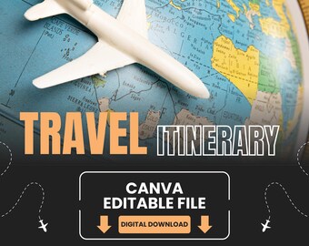 Plantilla de itinerario de viaje imprimible: Planificador minimalista moderno (Descarga digital)