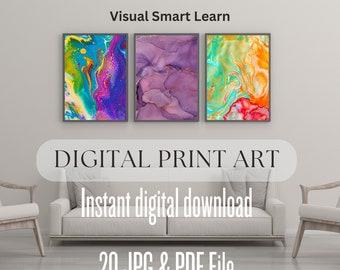 Láminas de arte abstracto: Decoración moderna para el hogar (descarga digital)