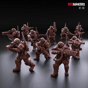Elite Shock Troop Guard-trupp - 28 mm - RedMakers - Baser valfria