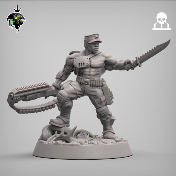 Colonel 'Iron Man' straking - sculpted by Reptilian Overlords- 28mm wargaming- base included