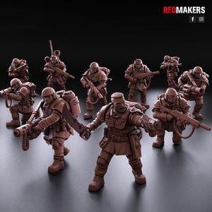 Shock Troops Guard infanteristrupp x10 - 28 mm bordsskiva - Baser valfria - RedMakers