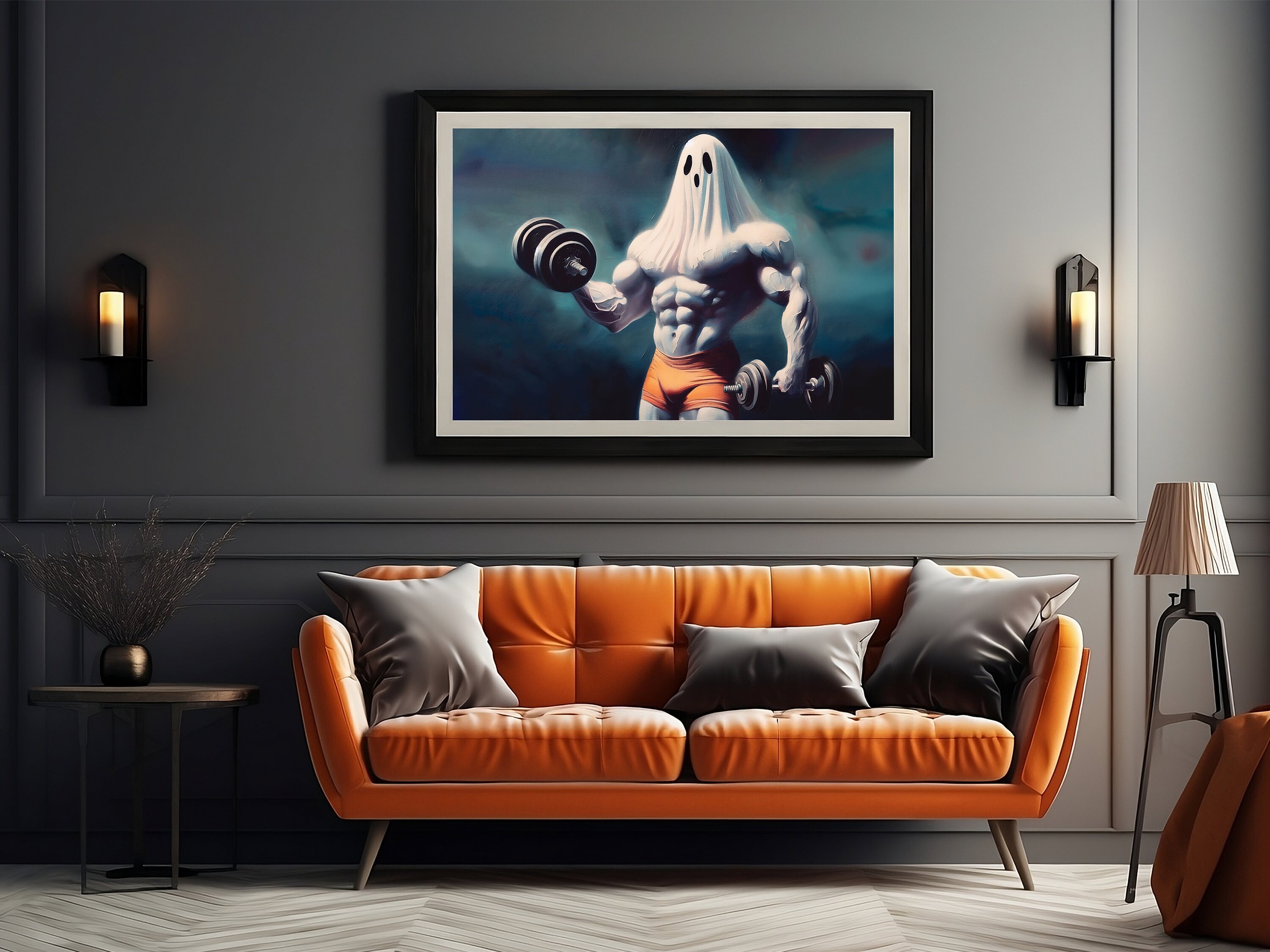 Bodybuilder Ghost | Halloween Decor | Digital Download | Halloween Art ...