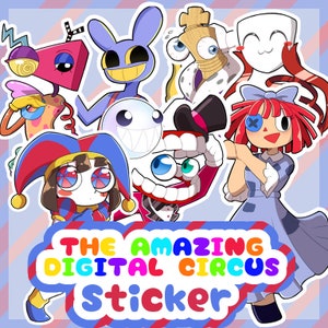 ADESIVO - The Amazing Digital Circus (Adesivo TADC - Pomni, Jax, Ragatha, Caine, Bubble, Zooble, Kinger und Gangle)