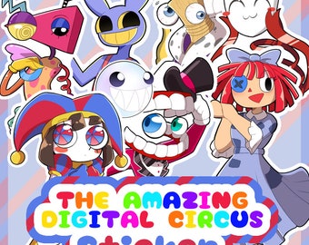 STICKER- The Amazing Digital Circus (TADC Sticker - Pomni, Jax, Ragatha, Caine, Bubble, Zooble, Kinger und Gangle)