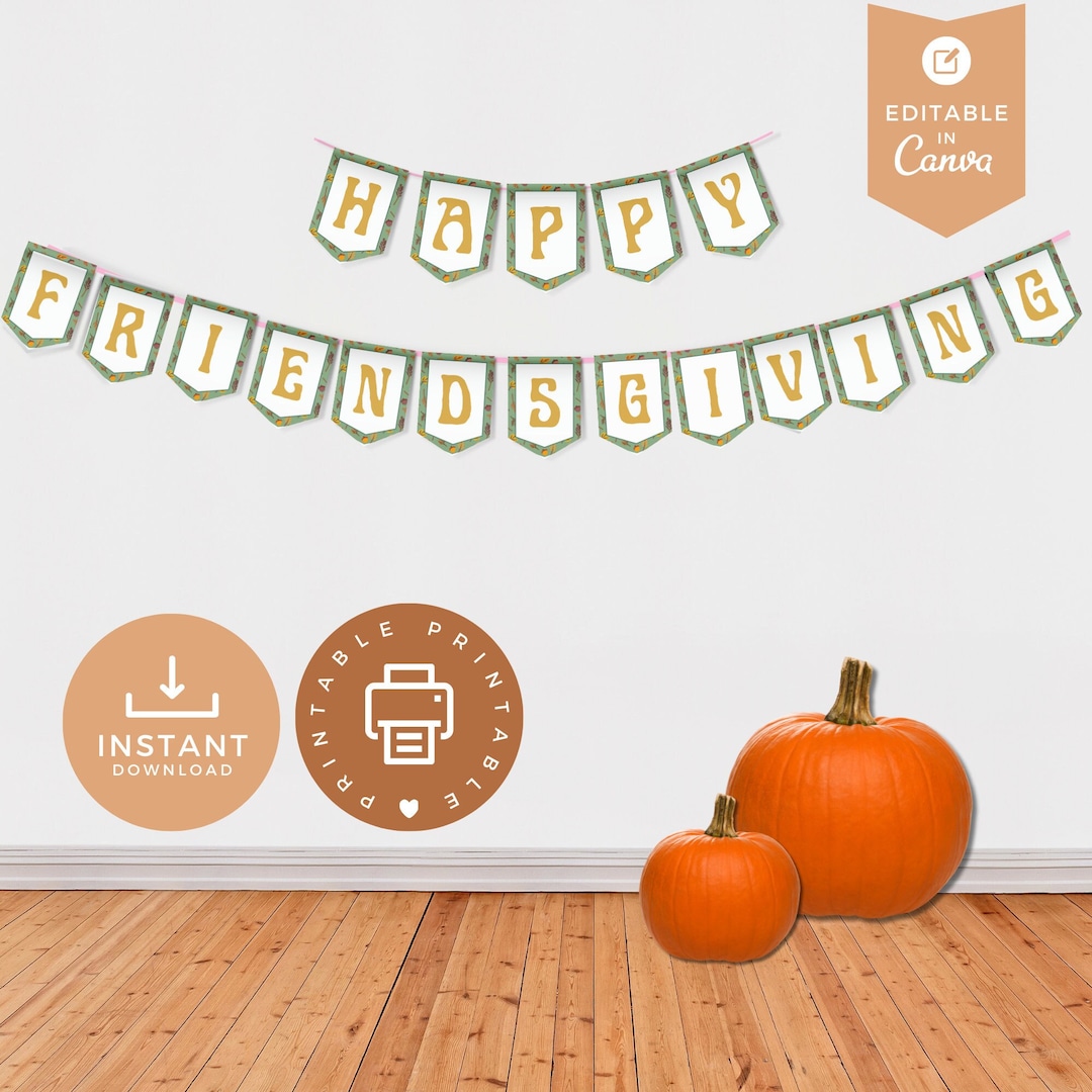 Friendsgiving Banner Thanksgiving Banner Happy Friendsgiving - Etsy