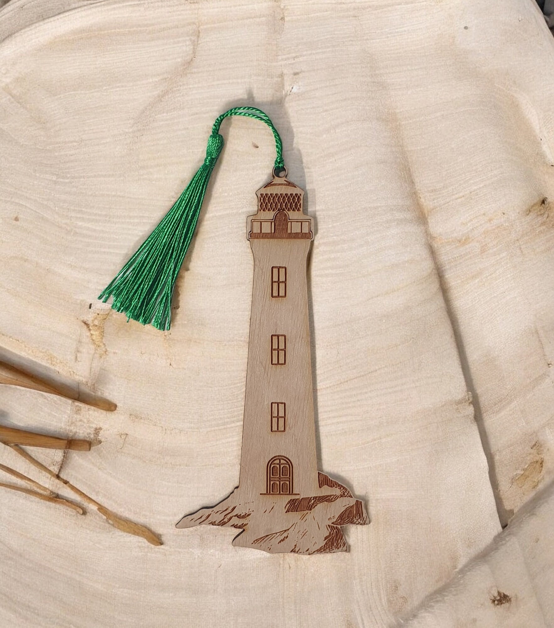 Vuurtoren houten bladwijzer van Craftygiftsplace