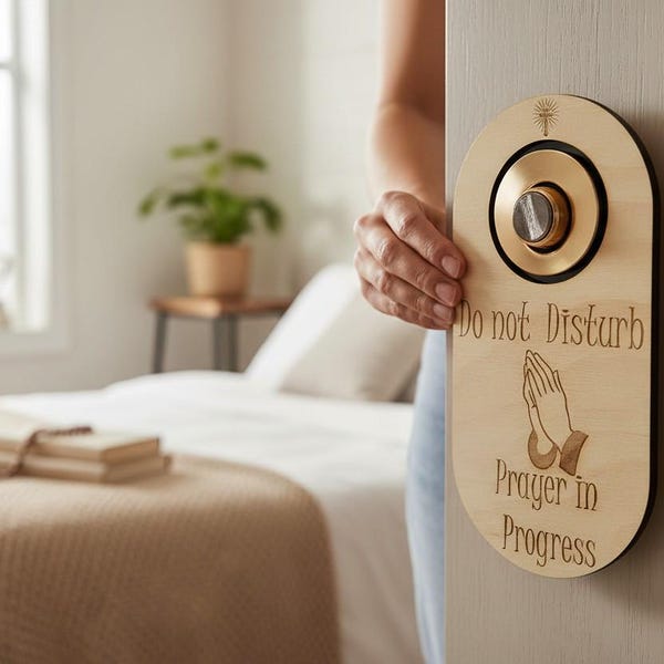 Prayer in Progress Door Hanger by Craftygiftsplace