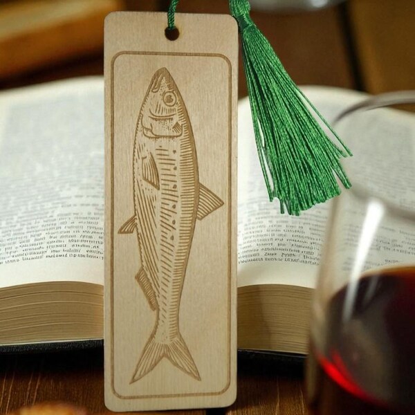 Sardine Segnalibro in legno di Craftygiftsplace