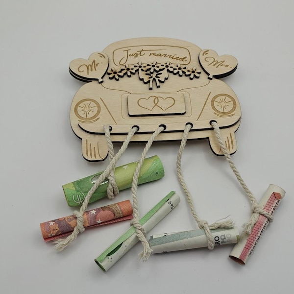 Just Married Wedding Money Holder by Craftygiftsplace