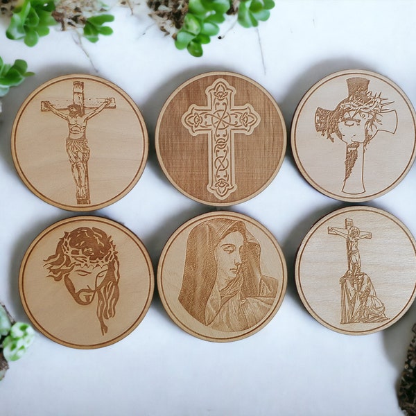 Faith-inspirado Porta-copos de madeira da Craftygiftsplace